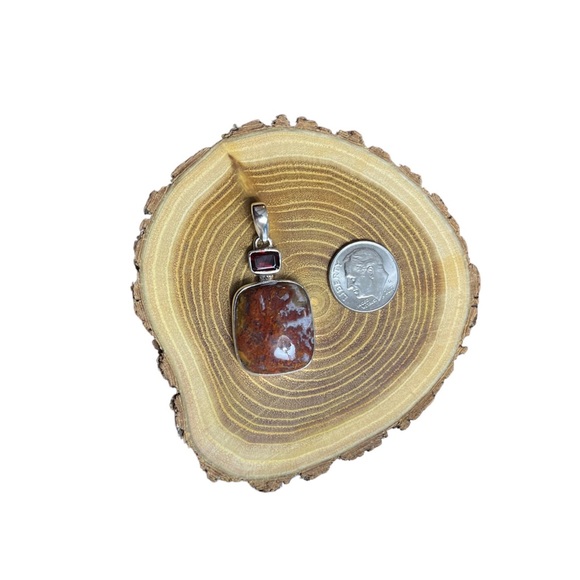 Pendant with garnet - Sterling Silver - Picture 4 of 12